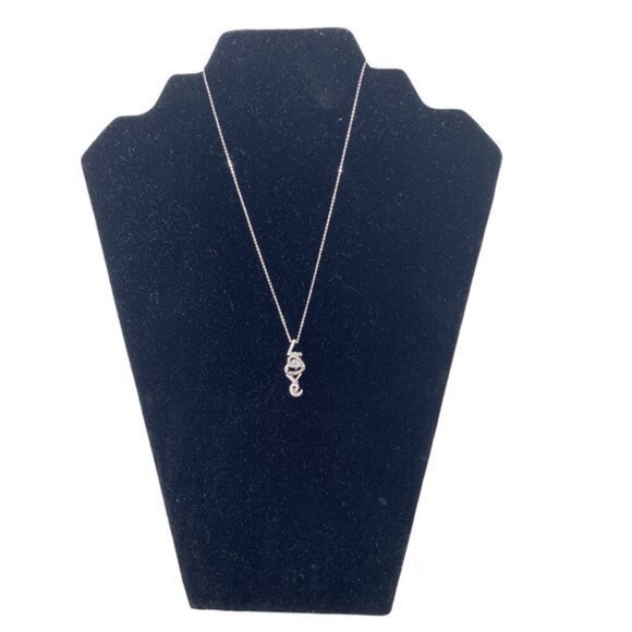 Women’s Love Cubic Zircon Necklace Sliver Tone - Picture 1 of 14